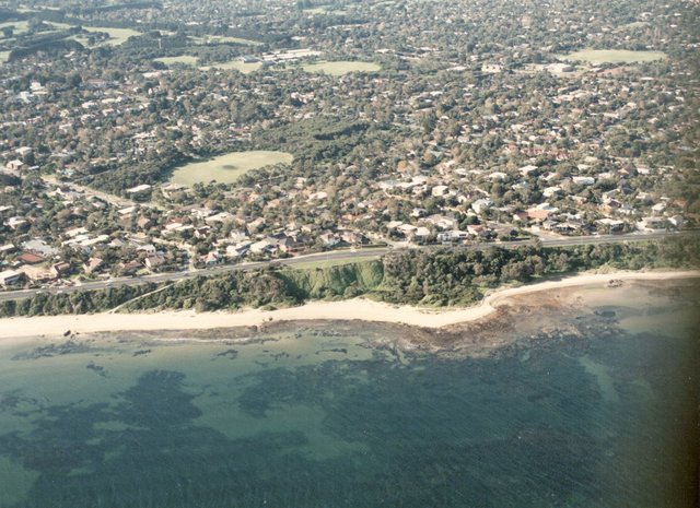 Beaumaris - Beach Road, Keating Street - Oblique aerial