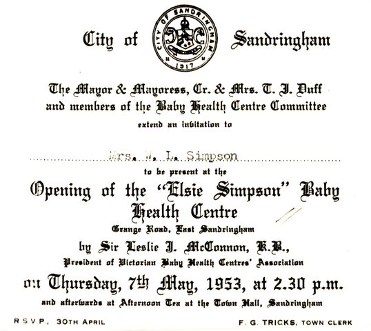 Baby Health Centre, Sandringham