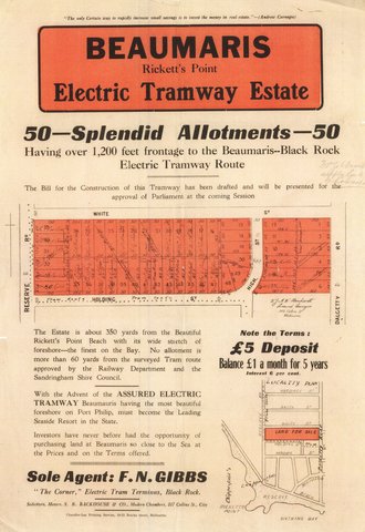 Electric Tramway Estate, Ricketts Point, Beaumaris