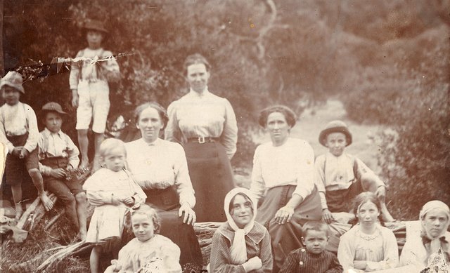 Group of children and three ladies, Bayside