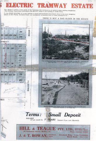 The Black Rock - Beaumaris Electric Tramway Estate