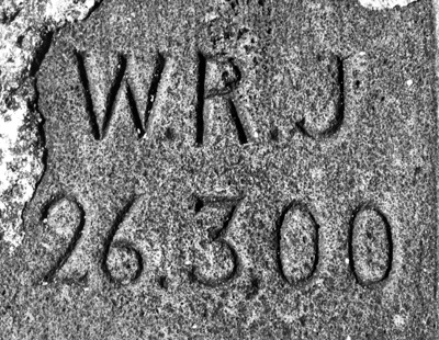 Sea wall,  Brighton-Initialed bluestone block from old Melbourne Gaol