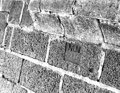 Sea wall Brighton-Initialed bluestone block from old Melbourne Gaol