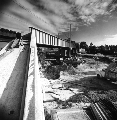 Nepean Highway widening-new railway bridge Gardenvale Brighton