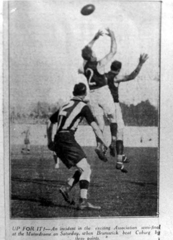An incident in the exciting association semifinal - Coburg v Brunswick