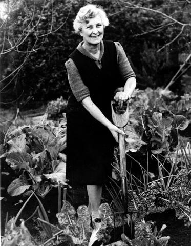 Doris Amelia Blackburn in her garden