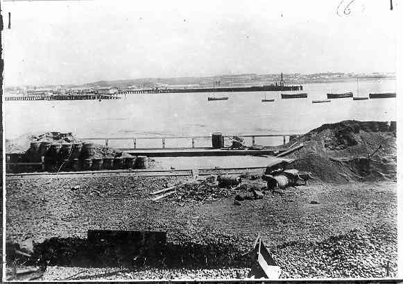 [Breakwater under construction]