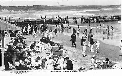 The bathing beach, Warrnambool, Vic.