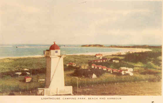 Lighthouse, camping park, beach and harbour