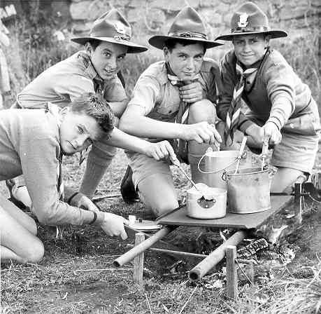 [Boy scouts on camp]