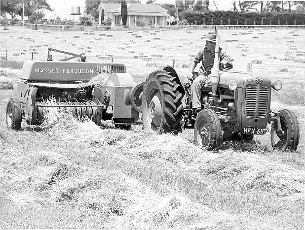 [Baling hay]