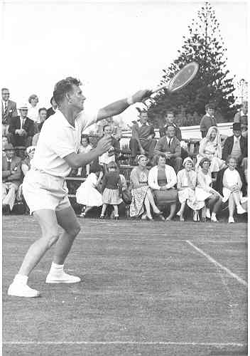 [Tennis serve]