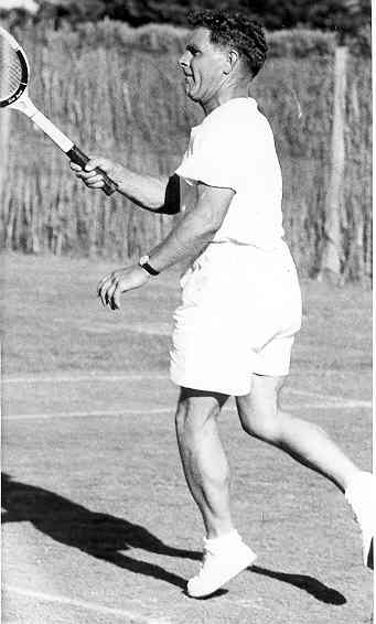 [Playing tennis]