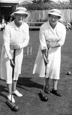 [Croquet players]