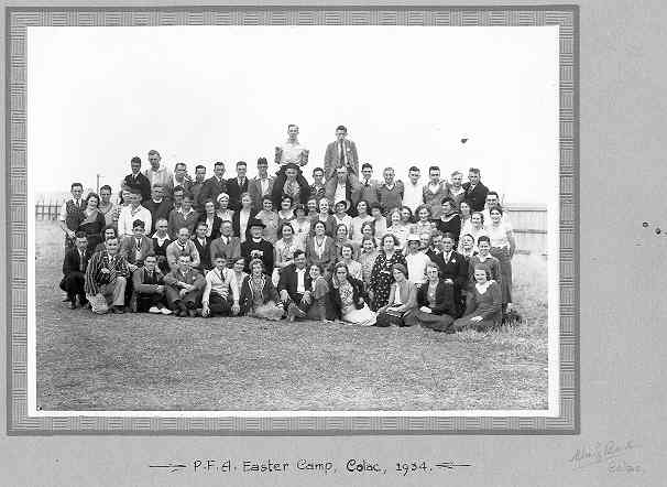 P.F.A. Easter Camp, Colac, 1934.