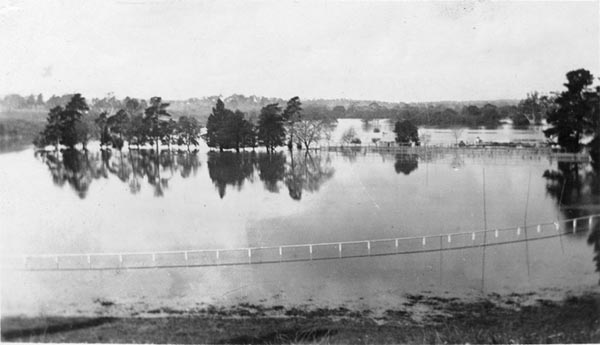 Warringal Park in flood