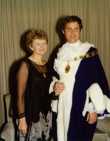 City of Altona Councillor  D.N. Duane with wife at an unidentified event
