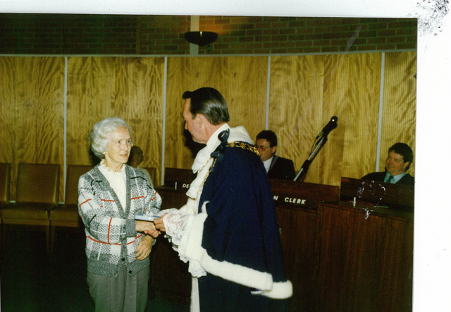 City of Altona Mayor W.H.. Sommers with Rita Testa