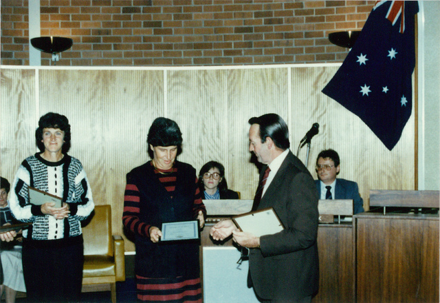 City of Altona Councillor W.H. Sommers presenting awards