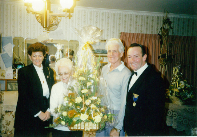 City of Altona Councillor W.H. Sommers presenting flowers