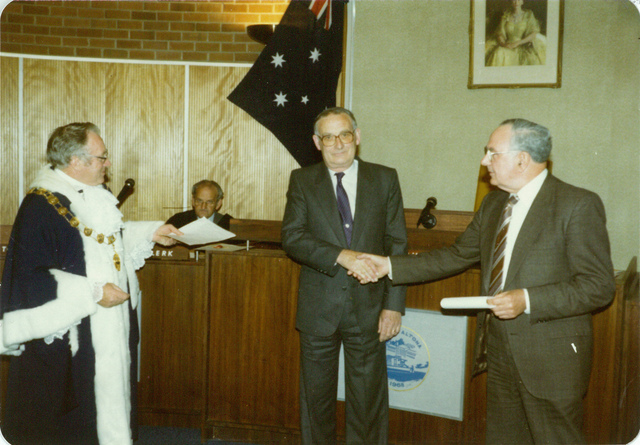 City of Altona Mayor Councillor H. D. Graham with unidentified persons