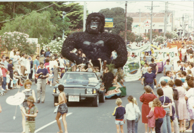 Giant ape float at parade