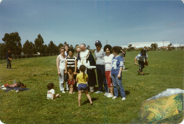 Mayor W.L.J.Crofts at the baseball park