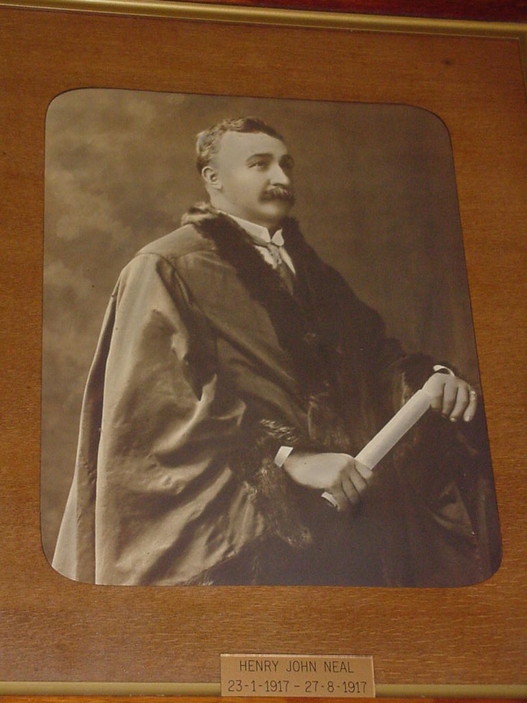 Cr Henry John Neal, Mayor 23/1/1917 - 27/8/1917.  