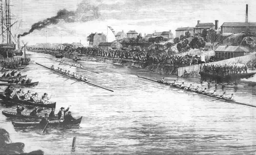 Melbourne Regatta, Maribyrnong River, 1875