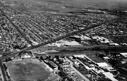 Geelong and Williamstown Road, Footscray - aerial view