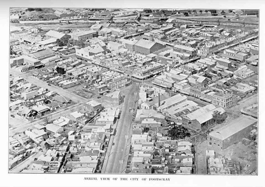 Aerial view of the City of Footscray