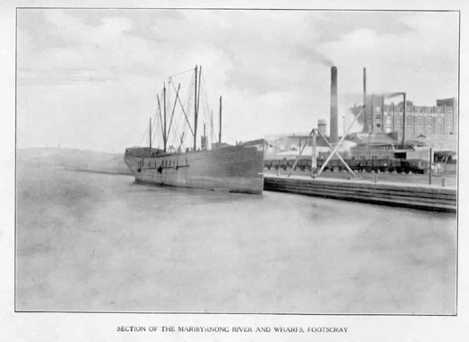 Shipping on the Maribyrnong River waterfront