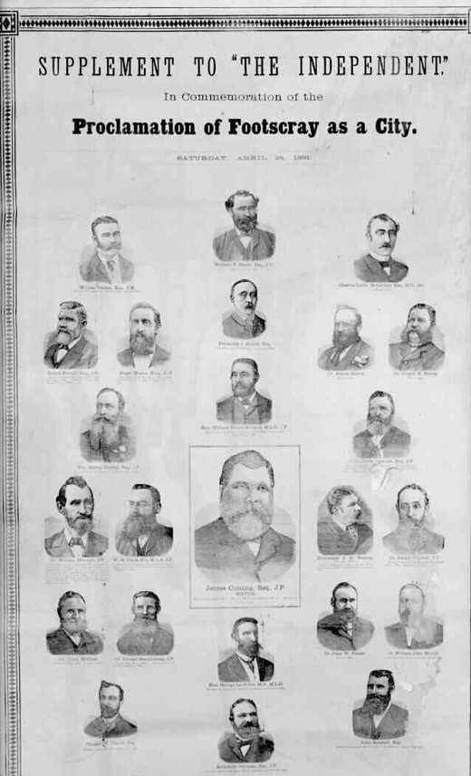 Supplement to the Independent in Commemoration of the Proclamation of Footscray as a City,Maribyrnong Saturday April 25, 1891