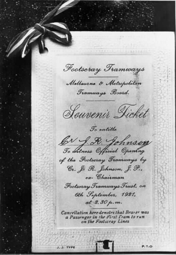 Souvenir tramways ticket 1921 - reproduction