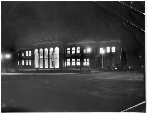 Footscray Town Hall at night