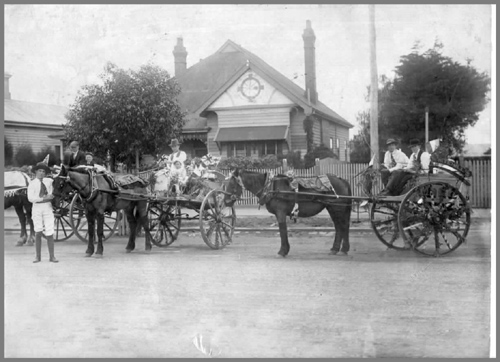 Footscray Jubilee Procession,  Whitehills Dairy float.