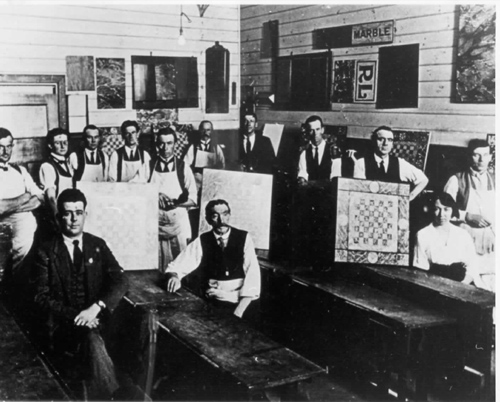 Footscray Technical School - Graining and marbling class c1921