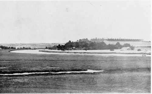 Maribyrnong River (with Flemington Racecource grandstand in background)