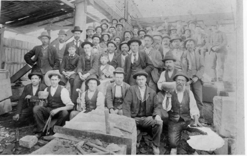 Malmesbury Steam Stone Cutting Works, Moreland Street, Footscray - staff and management