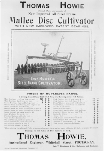 Thomas Howie Mallee Disc Cultivator