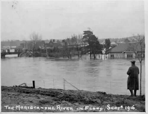 Maribyrnong River in flood