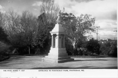 Entrance to Footscray Park, Footscray Vic.