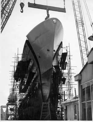 Ship building (possibly Naval Dockyards, Williamstown)