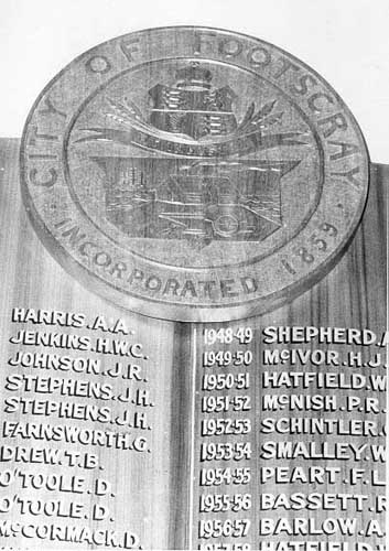 Footscray City Council Coat of Arms at the Top of the Honour Board