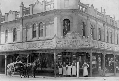 J. & W. Shaw & Co. Grocers, corner  Nicholson and Hopskins Streets, Footscray