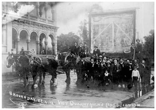 Eight-hours Day celebration, corner of Victoria and Drummond Streets, Carlton