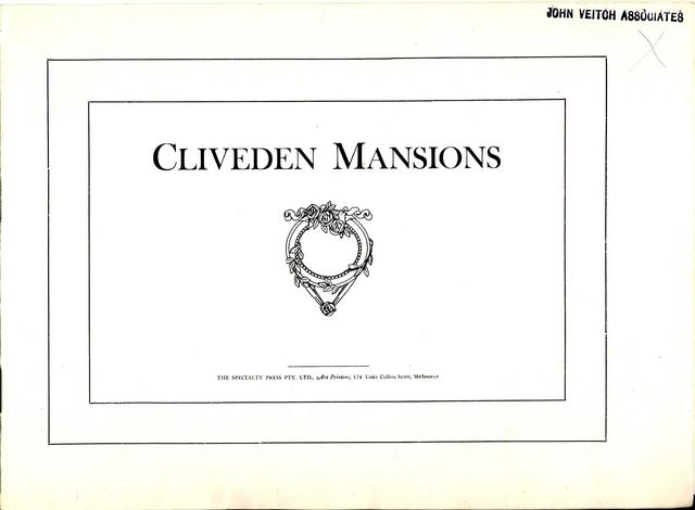 Cliveden Mansions brochure - title page