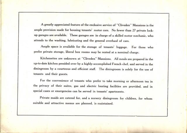 Cliveden Mansions brochure - page 3 of text