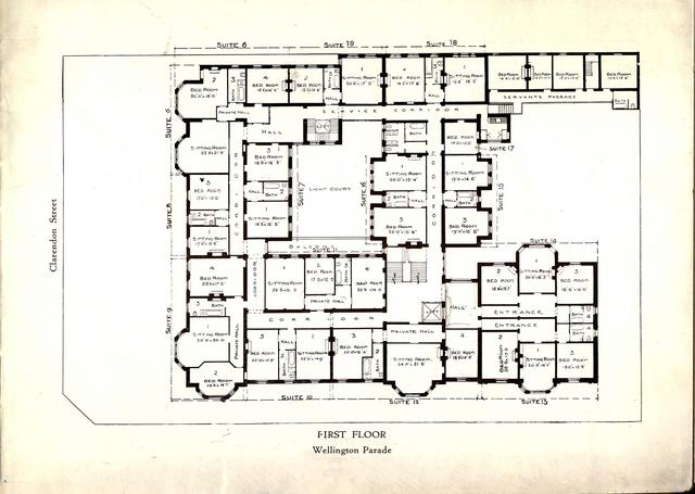 Cliveden Mansions brochure - plan of first floor