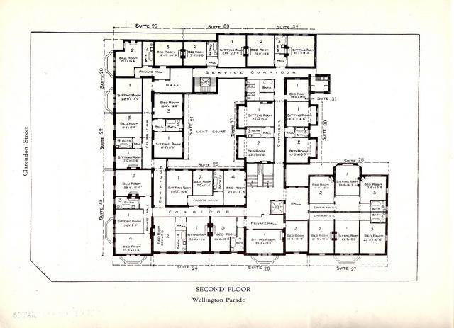 Cliveden Mansions brochure - plan of second floor